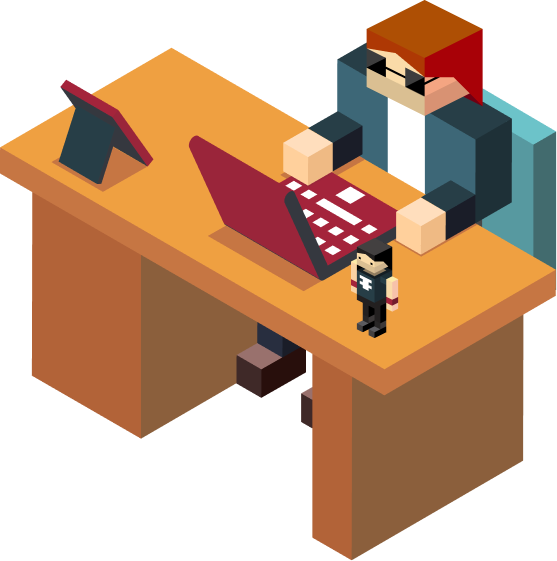 Security analyst at workstation